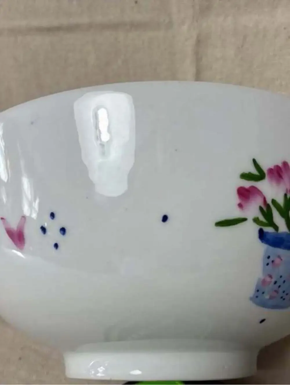 Hand-Painted Floral Bowl by C. Steele collection